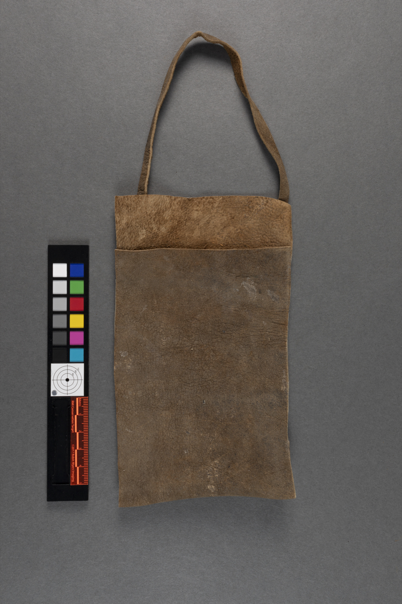 leather pouch  bag  containing tobacco