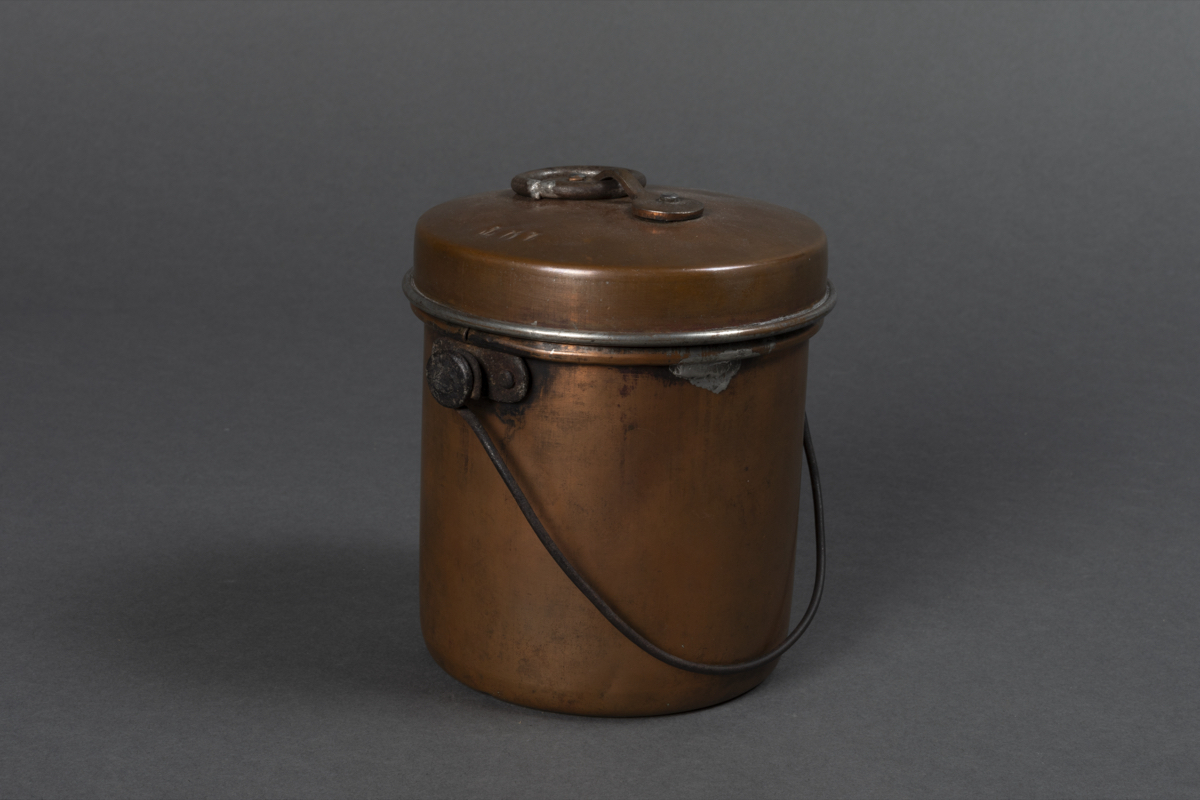 pot and lid   copper