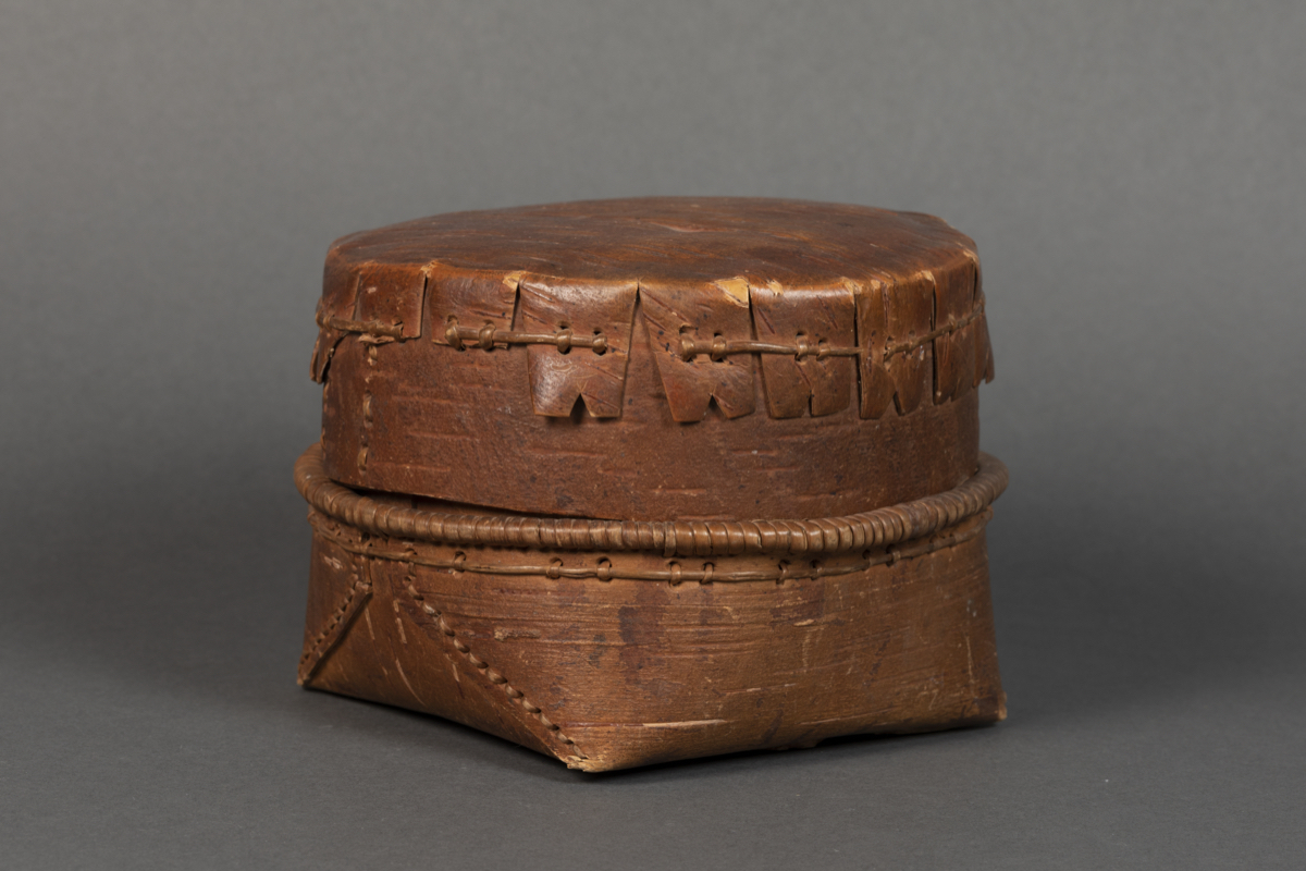 Birchbark basket with lid