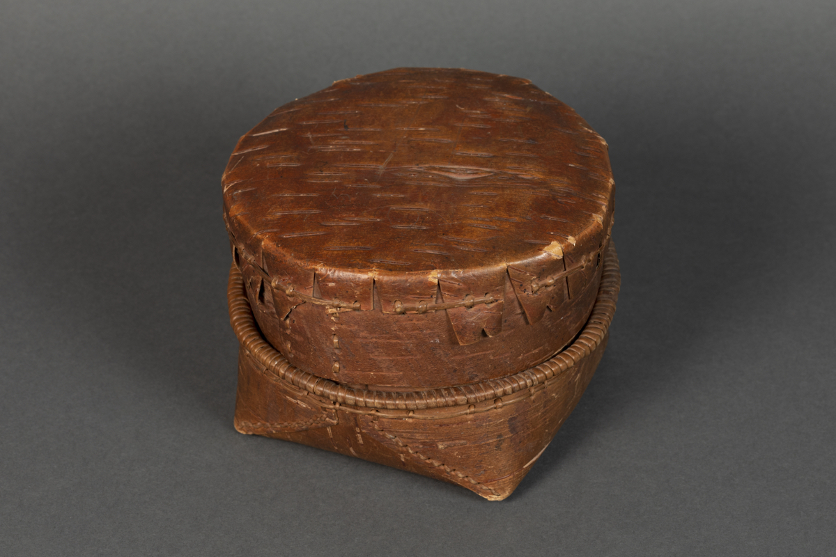 Birchbark basket with lid