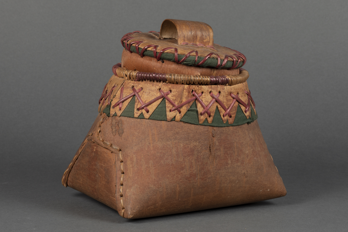 Birchbark basket with lid