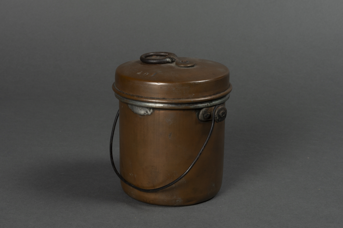 pot and lid   copper